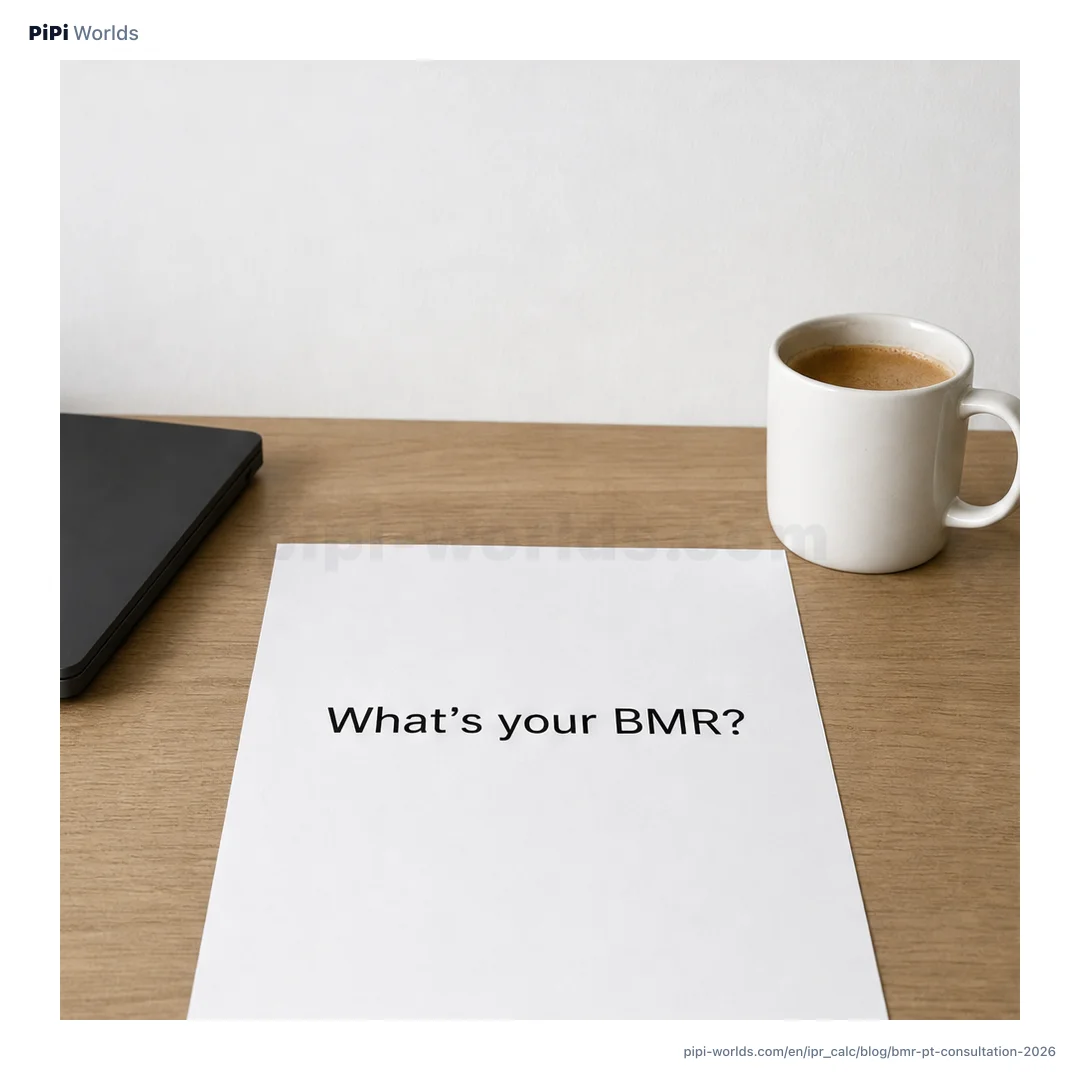Slate and amber gradient card with the PiPi mascot and the headline 'Walk into your gym intake knowing your BMR' for the US fitness market.