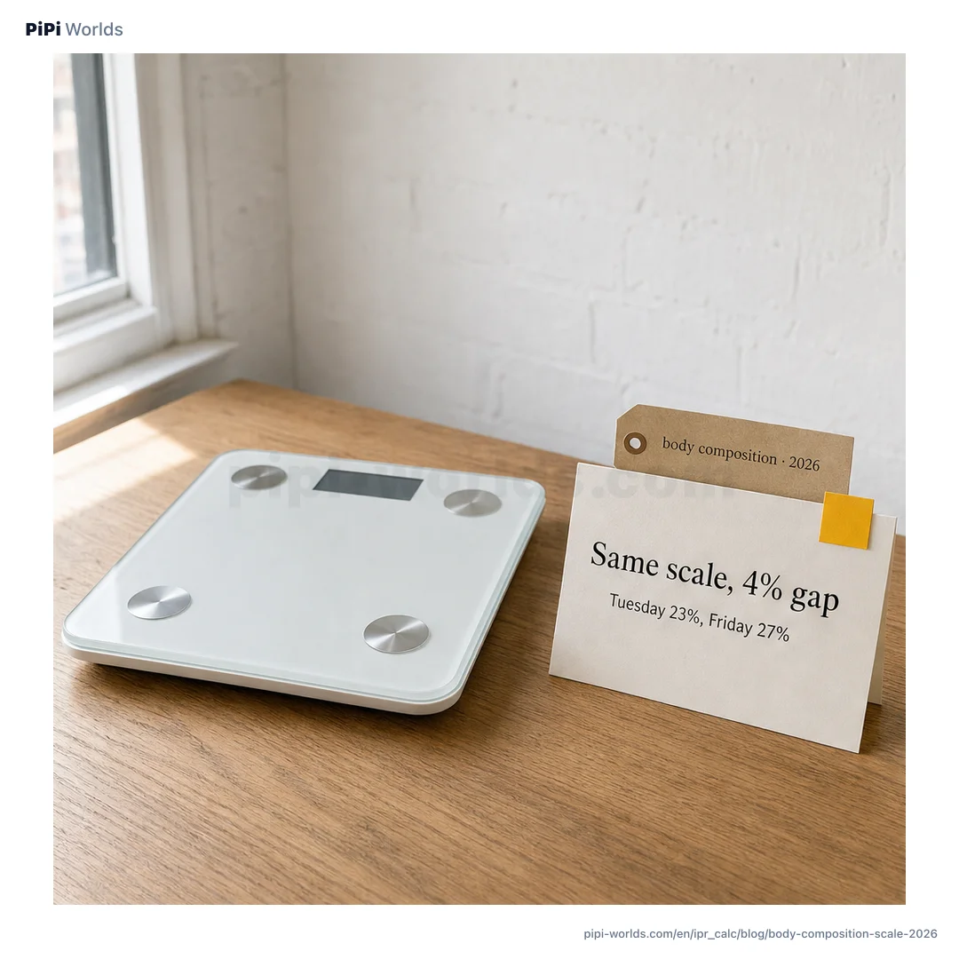 A mint and lavender card with the PiPi mascot and the title "Smart Scale Accuracy" for U.S. fitness readers.