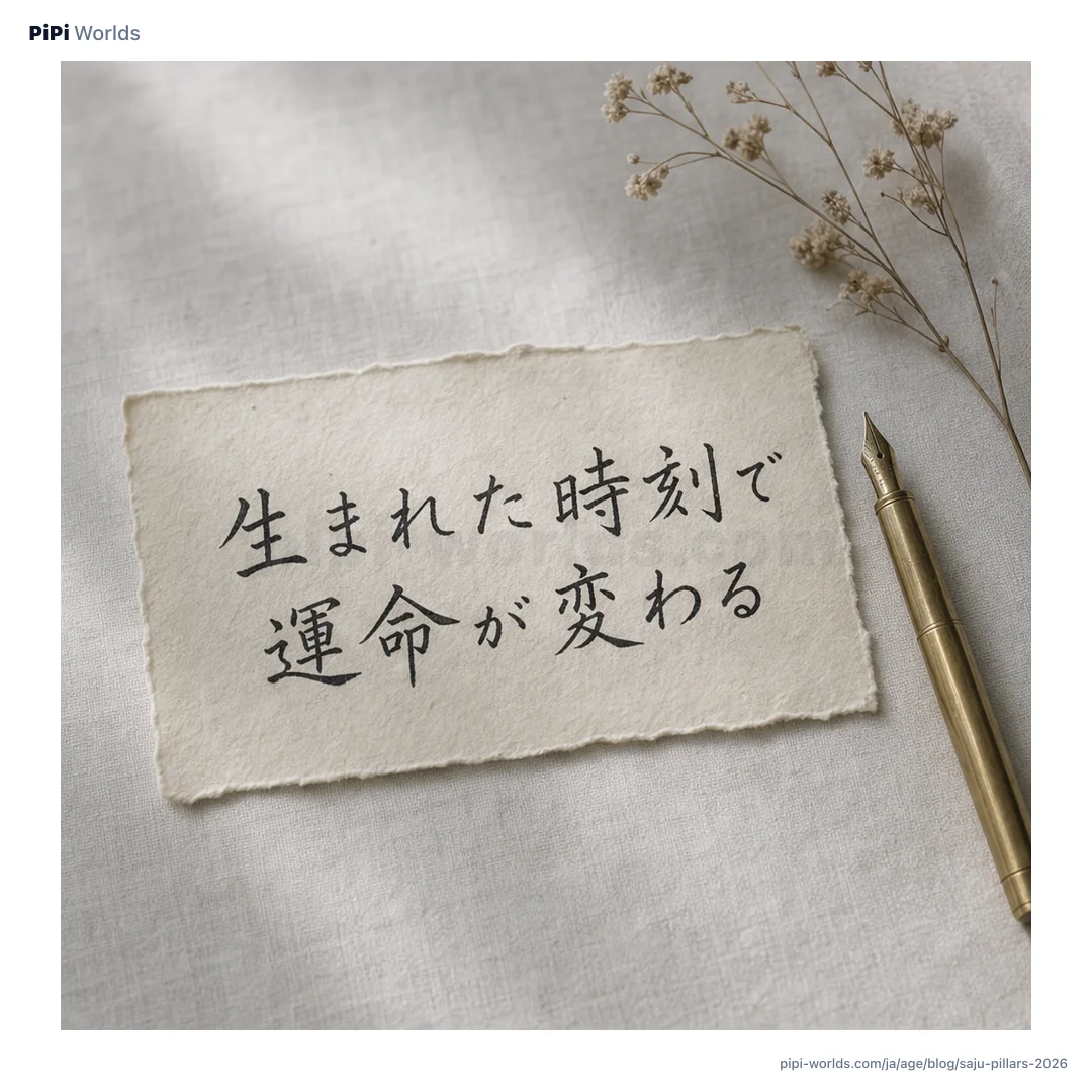 墨色とゴールドのグラデーション背景に PiPi マスコットと『四柱·8字』が大きく配置された日本市場向けカード。